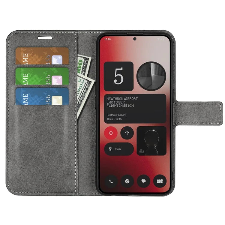 For Nothing Phone (2a) Case PU Leather+TPU Phone Shell Calf Texture Wallet Stand Cover