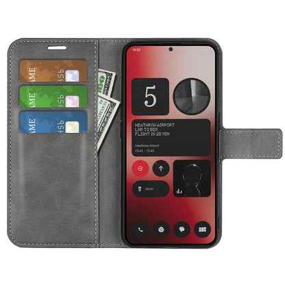 For Nothing Phone (2a) Case PU Leather+TPU Phone Shell Calf Texture Wallet Stand Cover