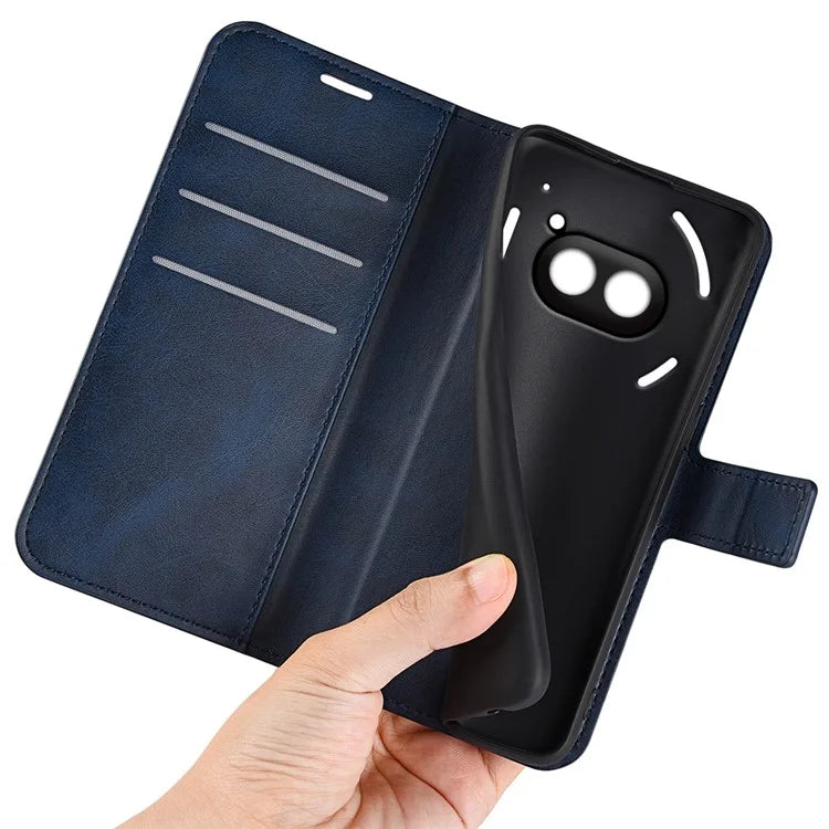 For Nothing Phone (2a) Case PU Leather+TPU Phone Shell Calf Texture Wallet Stand Cover