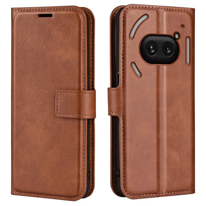 For Nothing Phone (2a) Case PU Leather+TPU Phone Shell Calf Texture Wallet Stand Cover