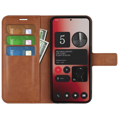 For Nothing Phone (2a) Case PU Leather+TPU Phone Shell Calf Texture Wallet Stand Cover