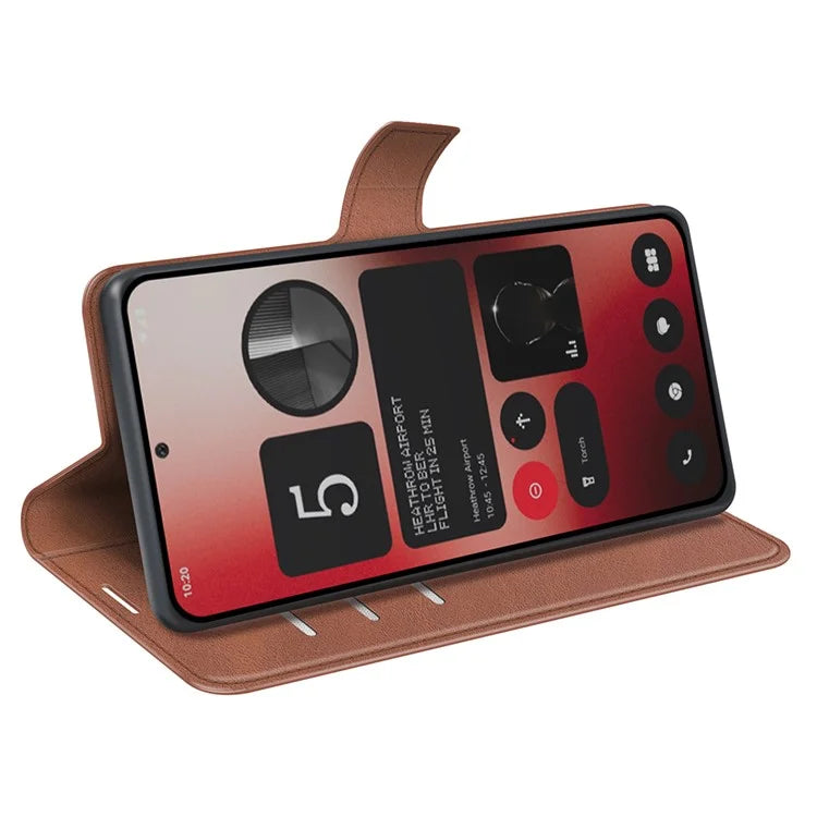 For Nothing Phone (2a) Case PU Leather+TPU Phone Shell Calf Texture Wallet Stand Cover
