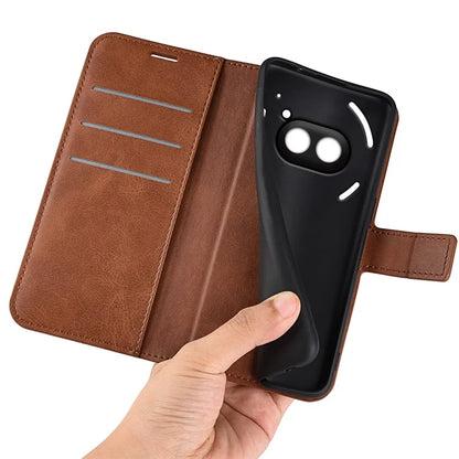 For Nothing Phone (2a) Case PU Leather+TPU Phone Shell Calf Texture Wallet Stand Cover