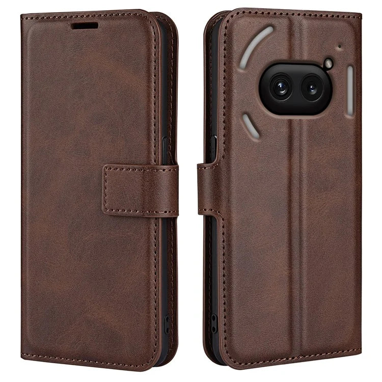 For Nothing Phone (2a) Case PU Leather+TPU Phone Shell Calf Texture Wallet Stand Cover