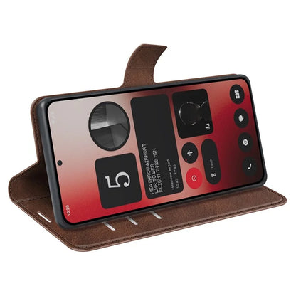 For Nothing Phone (2a) Case PU Leather+TPU Phone Shell Calf Texture Wallet Stand Cover