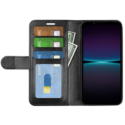 For Sony Xperia 1 VI Case Crazy Horse Texture PU Leather Stand Magnetic Protect Phone Cover