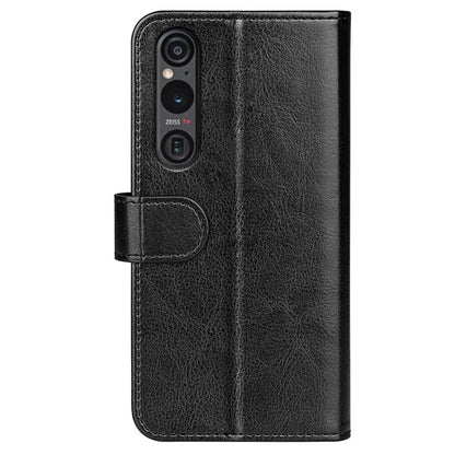 For Sony Xperia 1 VI Case Crazy Horse Texture PU Leather Stand Magnetic Protect Phone Cover