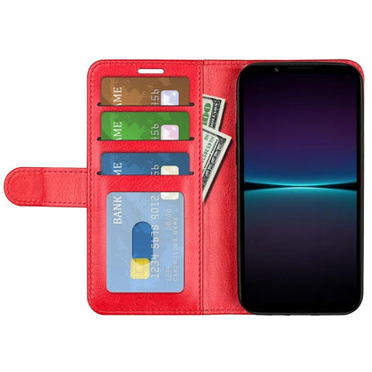For Sony Xperia 1 VI Case Crazy Horse Texture PU Leather Stand Magnetic Protect Phone Cover