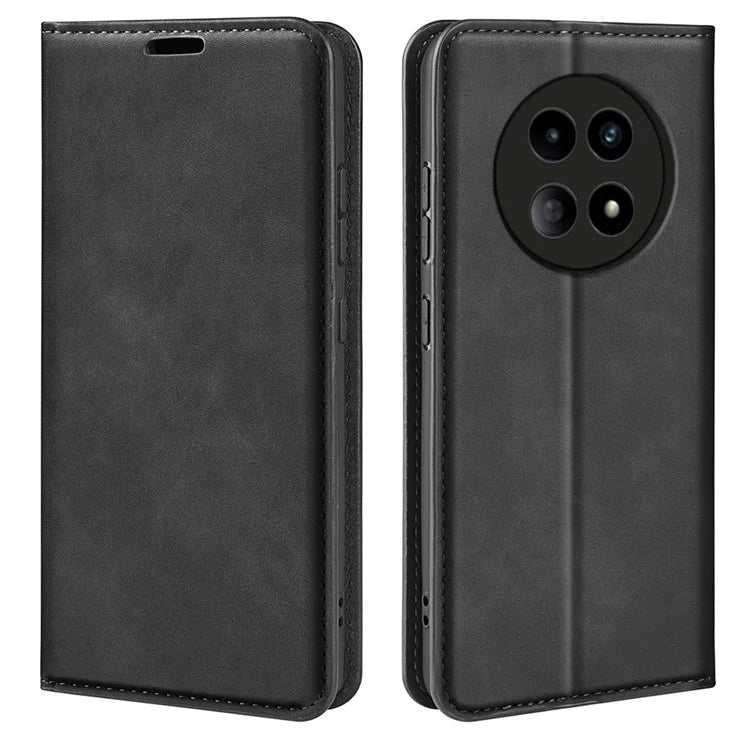 For Realme 12 5G Case Drop-resistant PU Leather Wallet Skin Touch Phone Shell