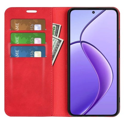 For Realme 12 5G Case Drop-resistant PU Leather Wallet Skin Touch Phone Shell