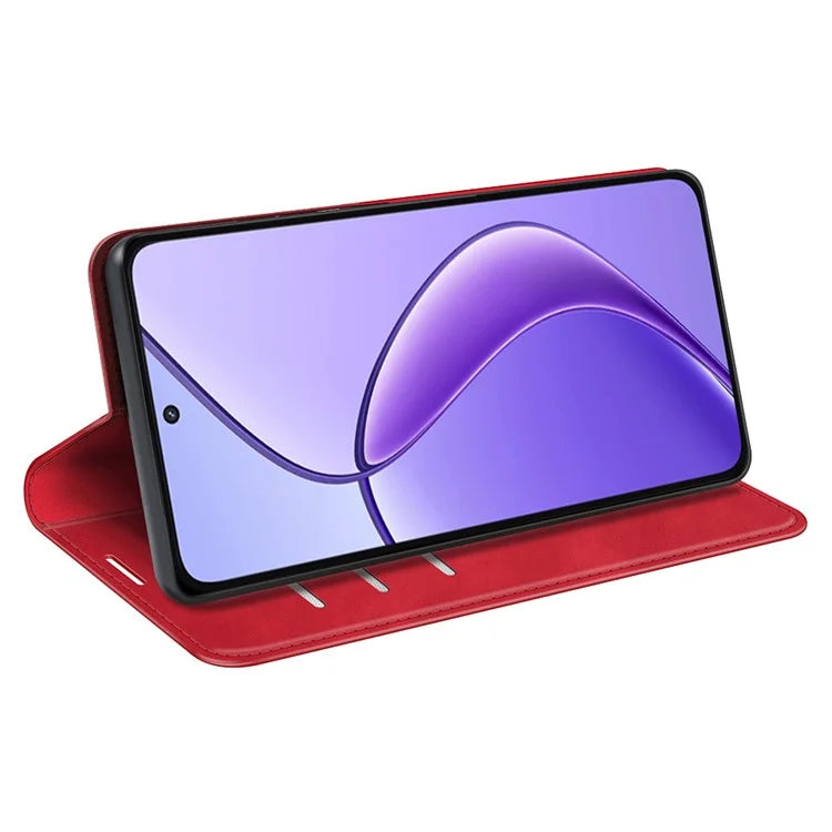 For Realme 12 5G Case Drop-resistant PU Leather Wallet Skin Touch Phone Shell