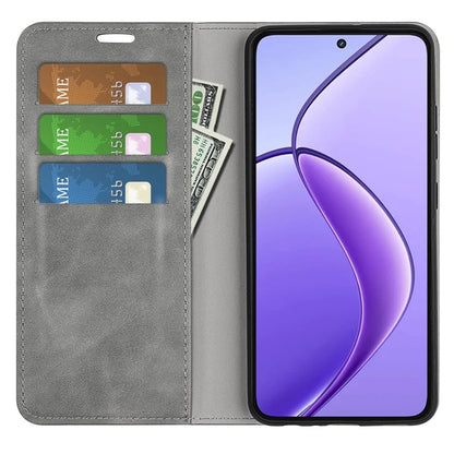 For Realme 12 5G Case Drop-resistant PU Leather Wallet Skin Touch Phone Shell