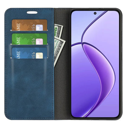 For Realme 12 5G Case Drop-resistant PU Leather Wallet Skin Touch Phone Shell