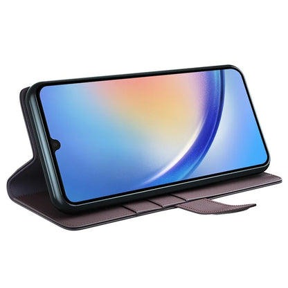 For Samsung Galaxy A34 5G Magnetic Case Stand Wallet Genuine Split Leather Phone Protector