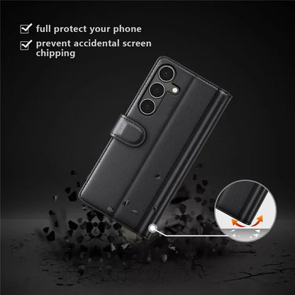 For Samsung Galaxy A34 5G Magnetic Case Stand Wallet Genuine Split Leather Phone Protector