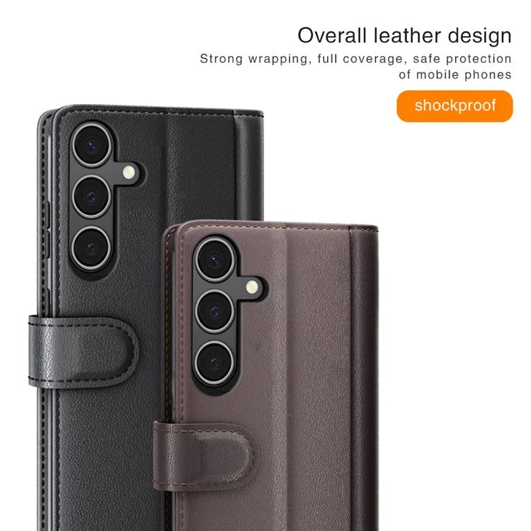 For Samsung Galaxy A34 5G Magnetic Case Stand Wallet Genuine Split Leather Phone Protector