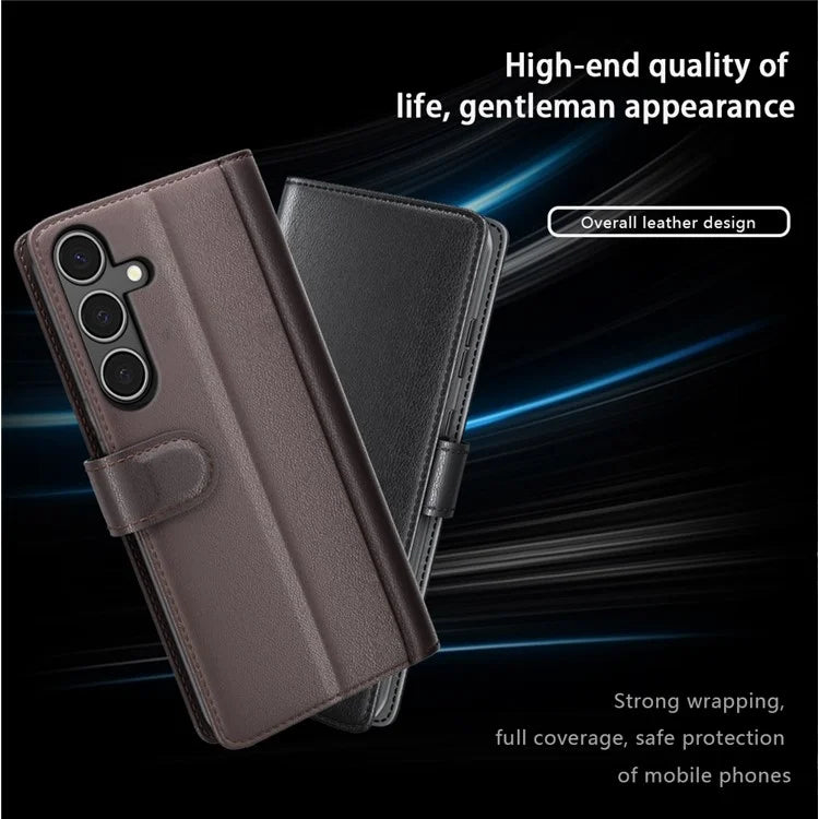 For Samsung Galaxy A34 5G Magnetic Case Stand Wallet Genuine Split Leather Phone Protector