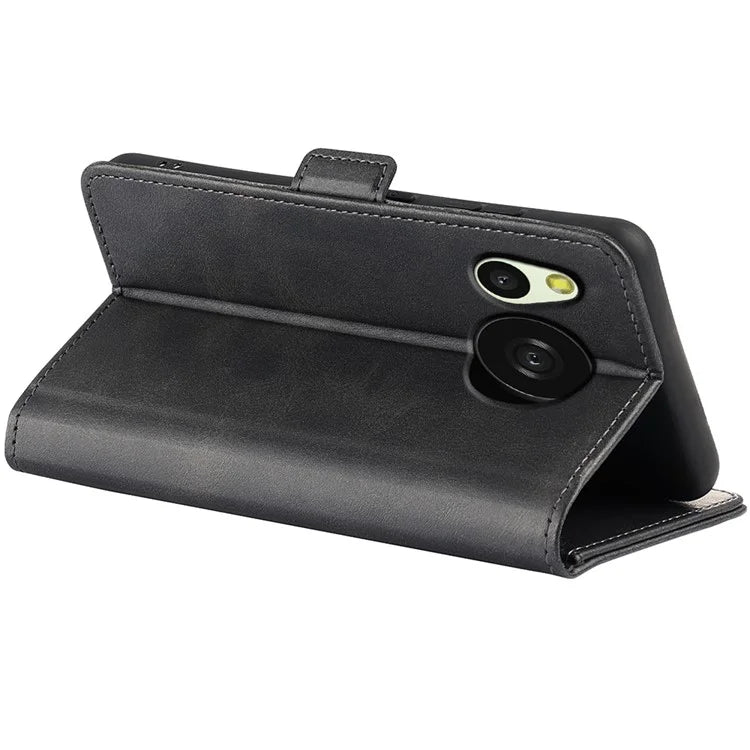 For Sharp Aquos Sense 8 Leather Case Wallet Stand Protective Cover Anti-scratch Cell Phone Shell