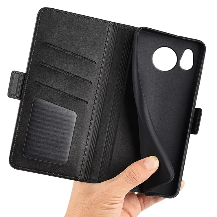 For Sharp Aquos Sense 8 Leather Case Wallet Stand Protective Cover Anti-scratch Cell Phone Shell