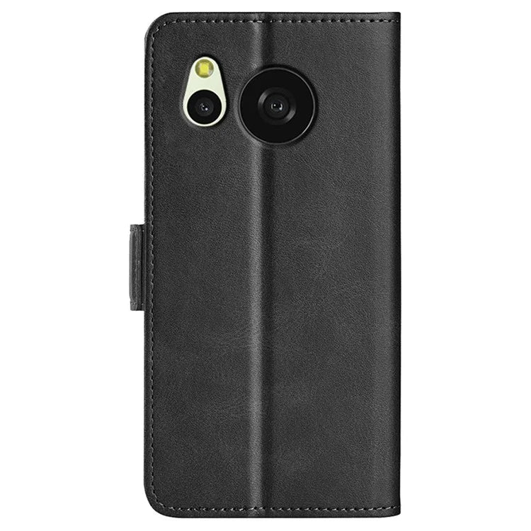 For Sharp Aquos Sense 8 Leather Case Wallet Stand Protective Cover Anti-scratch Cell Phone Shell
