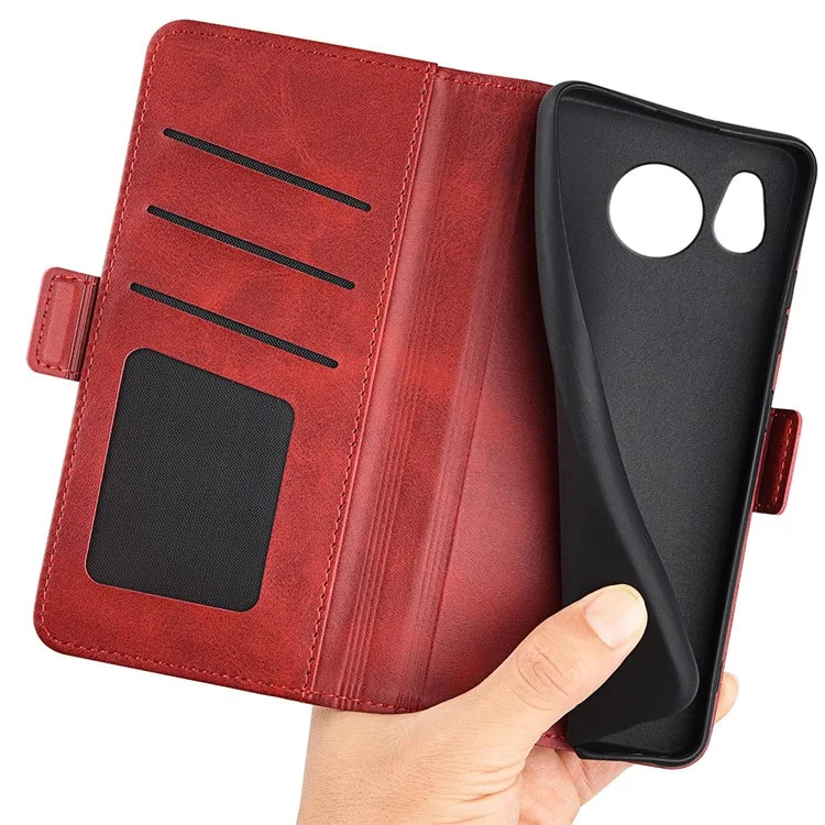 For Sharp Aquos Sense 8 Leather Case Wallet Stand Protective Cover Anti-scratch Cell Phone Shell