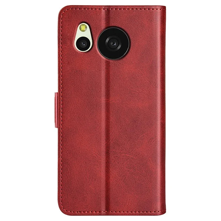 For Sharp Aquos Sense 8 Leather Case Wallet Stand Protective Cover Anti-scratch Cell Phone Shell