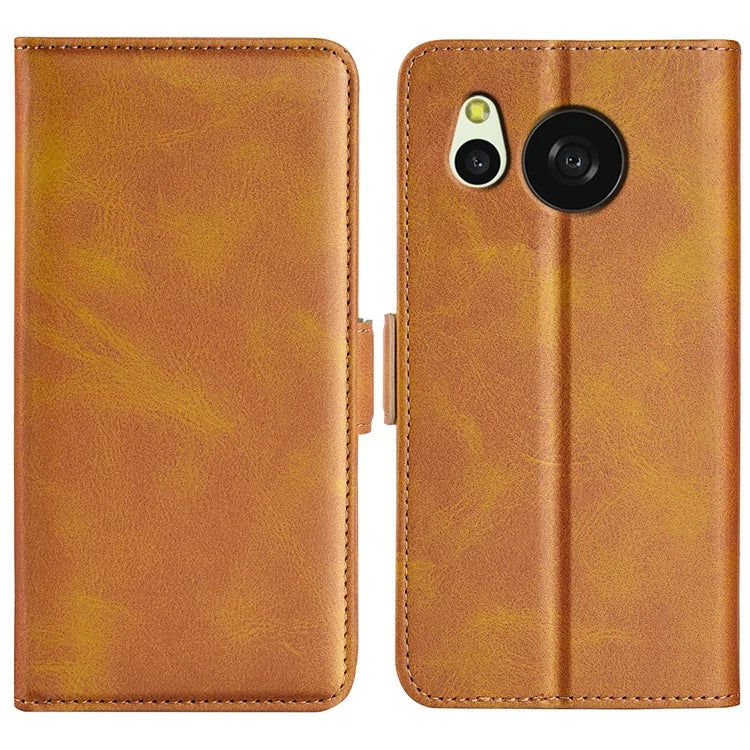For Sharp Aquos Sense 8 Leather Case Wallet Stand Protective Cover Anti-scratch Cell Phone Shell