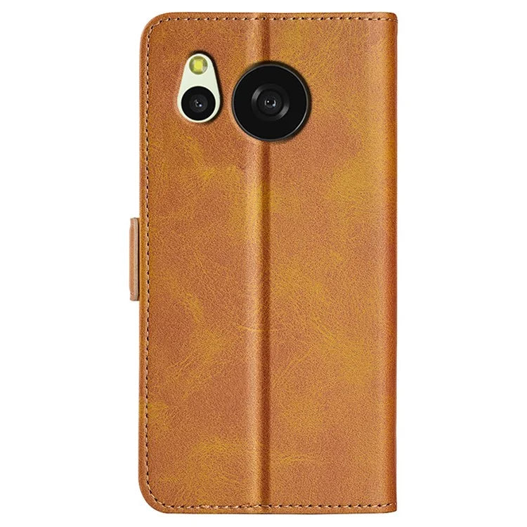 For Sharp Aquos Sense 8 Leather Case Wallet Stand Protective Cover Anti-scratch Cell Phone Shell