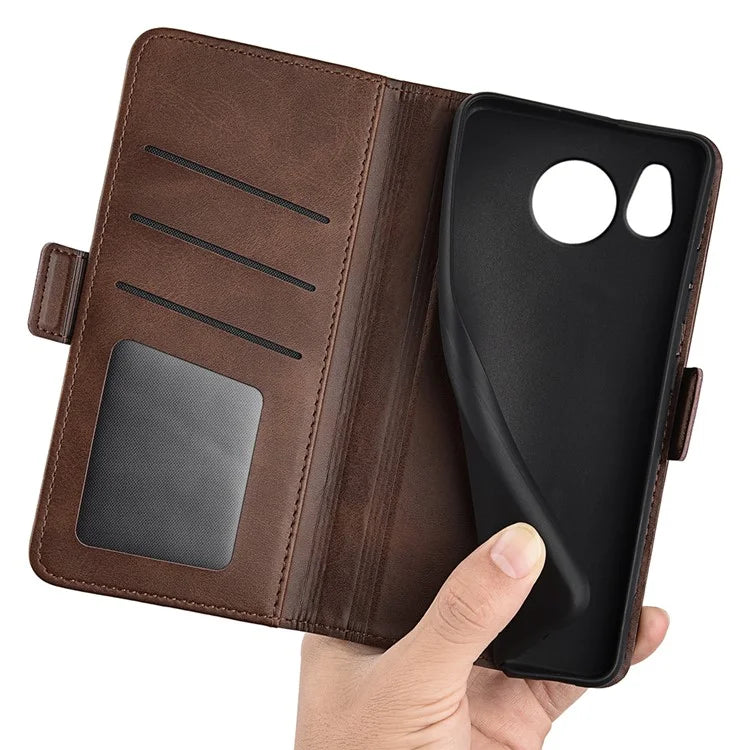 For Sharp Aquos Sense 8 Leather Case Wallet Stand Protective Cover Anti-scratch Cell Phone Shell
