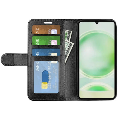 For Sharp Aquos Sense 8 Case PU Leather+TPU Flip Phone Back Cover Crazy Horse Texture