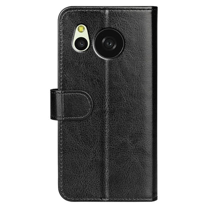 For Sharp Aquos Sense 8 Case PU Leather+TPU Flip Phone Back Cover Crazy Horse Texture