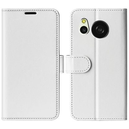 For Sharp Aquos Sense 8 Case PU Leather+TPU Flip Phone Back Cover Crazy Horse Texture