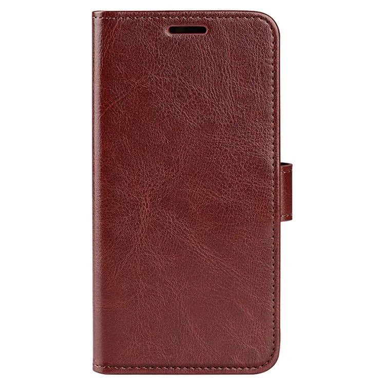 For Sharp Aquos Sense 8 Case PU Leather+TPU Flip Phone Back Cover Crazy Horse Texture