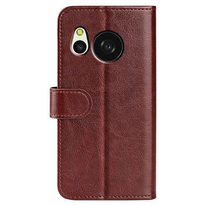 For Sharp Aquos Sense 8 Case PU Leather+TPU Flip Phone Back Cover Crazy Horse Texture