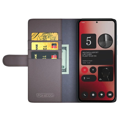 For Nothing Phone (2a) Case Wallet Card Holder Genuine Split Leather Mobile Phone Cover