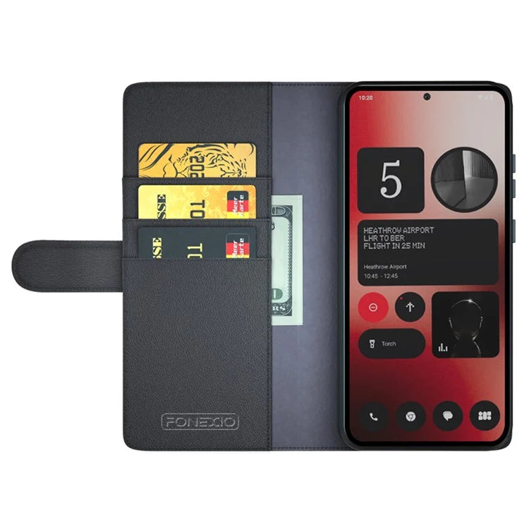 For Nothing Phone (2a) Case Wallet Card Holder Genuine Split Leather Mobile Phone Cover