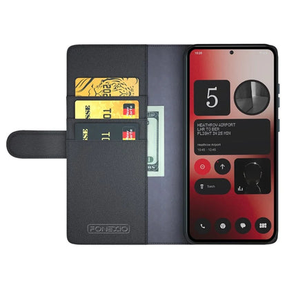 For Nothing Phone (2a) Case Wallet Card Holder Genuine Split Leather Mobile Phone Cover
