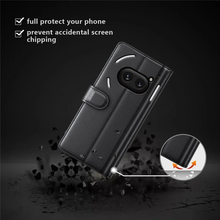 For Nothing Phone (2a) Case Wallet Card Holder Genuine Split Leather Mobile Phone Cover