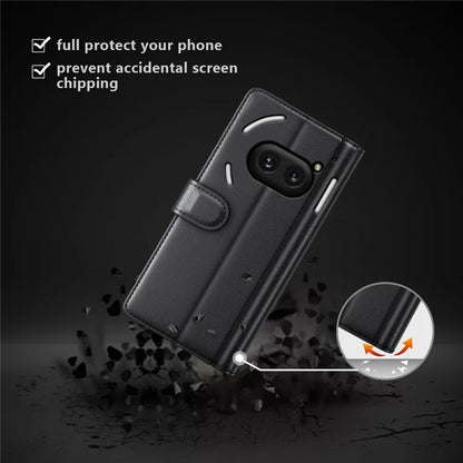 For Nothing Phone (2a) Case Wallet Card Holder Genuine Split Leather Mobile Phone Cover