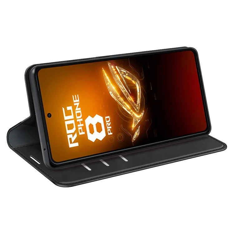 For Asus ROG Phone 8 5G / Phone 8 Pro 5G Case PU Leather Skin Touch Flip Stand View Phone Cover