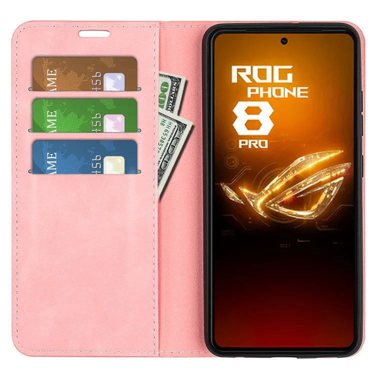 For Asus ROG Phone 8 5G / Phone 8 Pro 5G Case PU Leather Skin Touch Flip Stand View Phone Cover