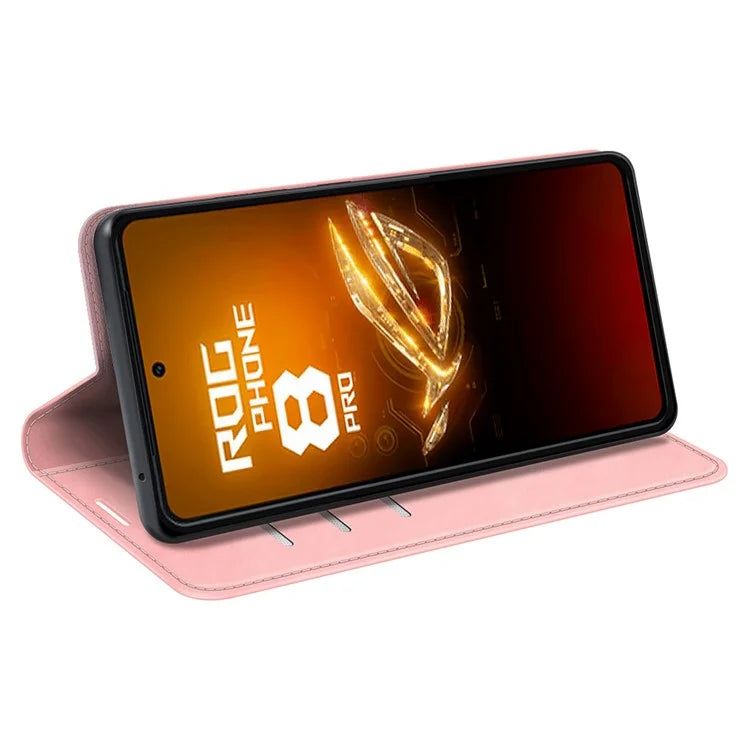For Asus ROG Phone 8 5G / Phone 8 Pro 5G Case PU Leather Skin Touch Flip Stand View Phone Cover