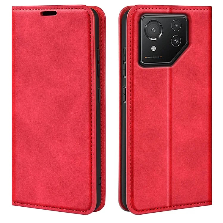 For Asus ROG Phone 8 5G / Phone 8 Pro 5G Case PU Leather Skin Touch Flip Stand View Phone Cover