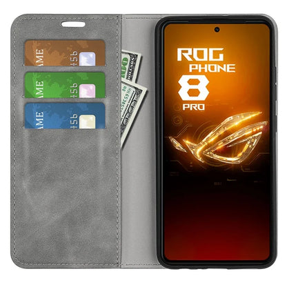 For Asus ROG Phone 8 5G / Phone 8 Pro 5G Case PU Leather Skin Touch Flip Stand View Phone Cover