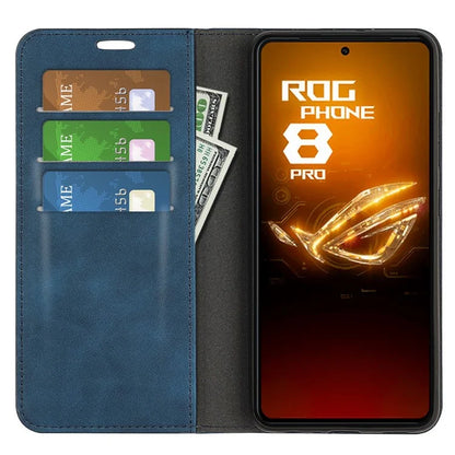 For Asus ROG Phone 8 5G / Phone 8 Pro 5G Case PU Leather Skin Touch Flip Stand View Phone Cover
