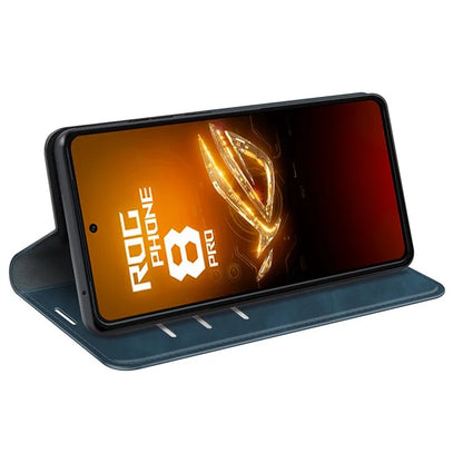 For Asus ROG Phone 8 5G / Phone 8 Pro 5G Case PU Leather Skin Touch Flip Stand View Phone Cover