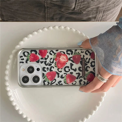 For iPhone 13 Pro Electroplating Case TPU Phone Protective Cover Fruit Pattern Design