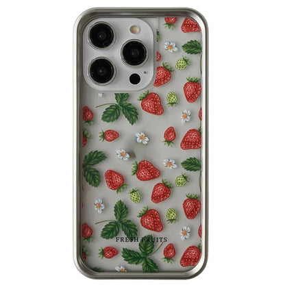 For iPhone 13 Pro Electroplating Case TPU Phone Protective Cover Fruit Pattern Design