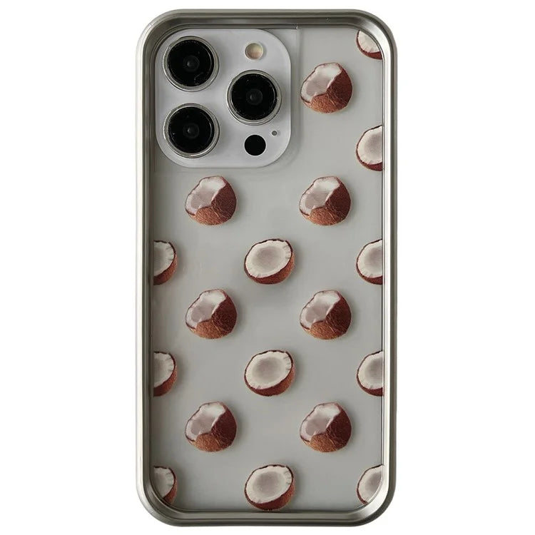For iPhone 13 Pro Electroplating Case TPU Phone Protective Cover Fruit Pattern Design