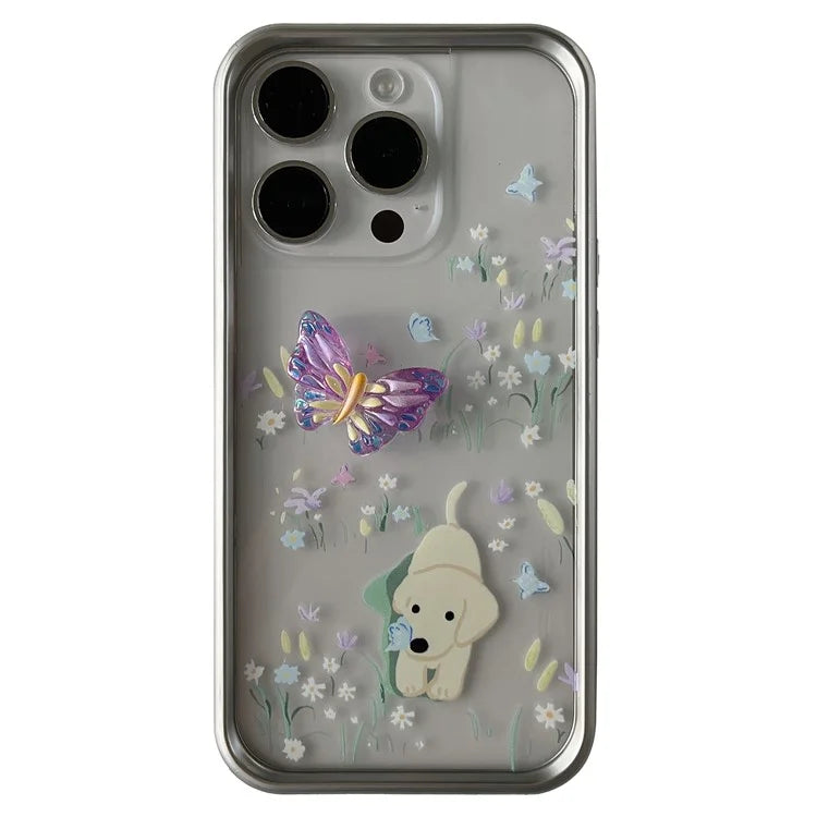 For iPhone 14 Pro Pattern Design Electroplating Back Case TPU Phone Cover